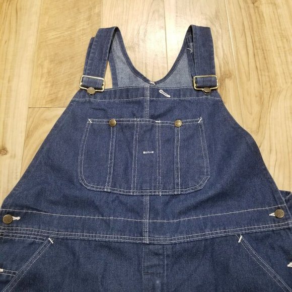 Vintage 70s Roebucks Denim Overalls Union Made USA 44x28.5 - Picture 3 of 10